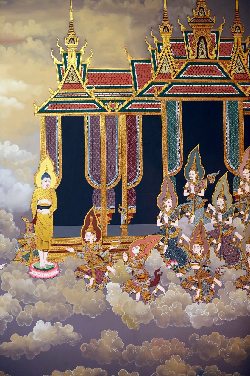 Buddhas liv, veggfreskomaleri, Wat Botum-tempelet, Phnom Penh, 2022 (bilde) av Unbekannter Künstler