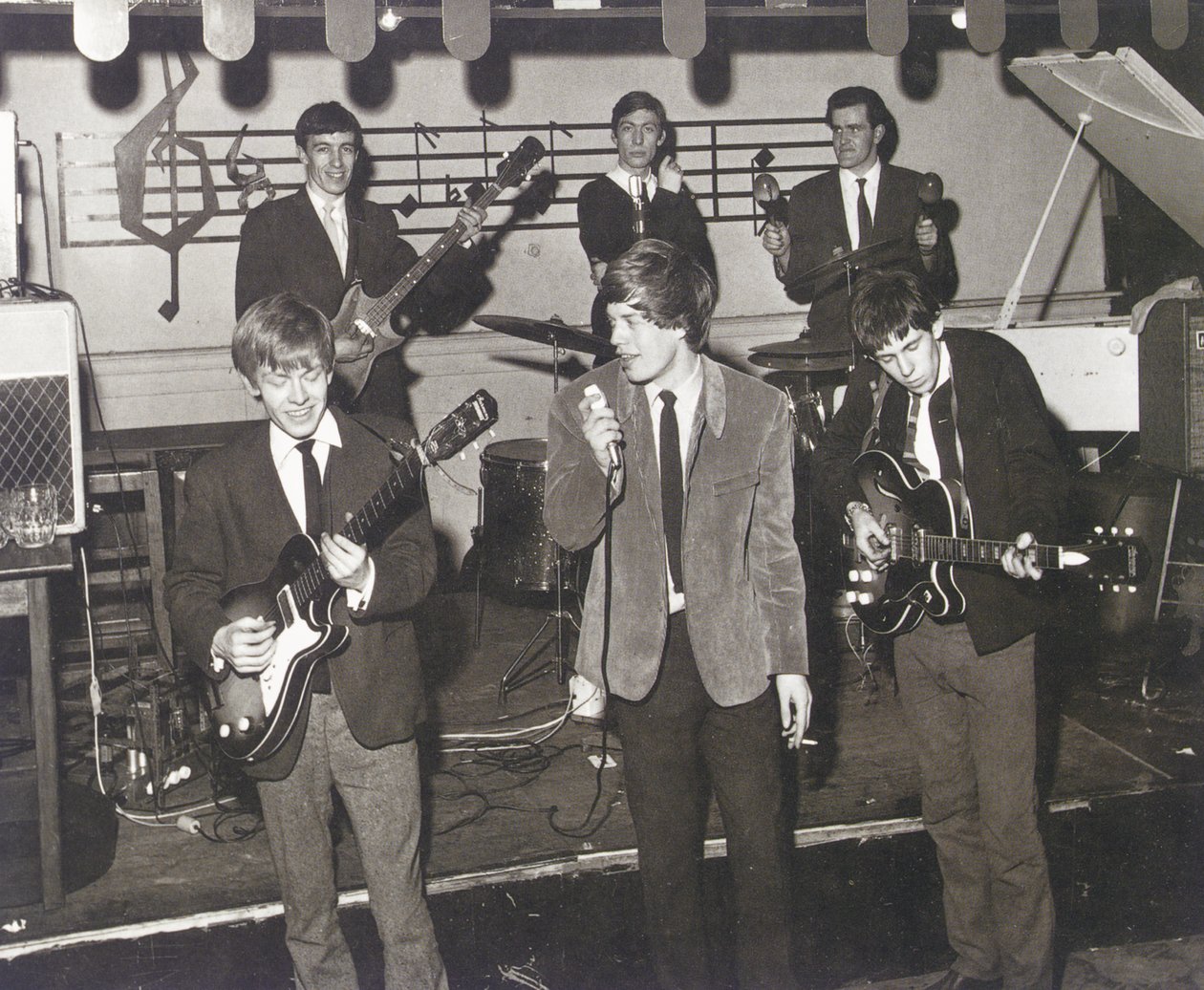 The Rolling Stones på scenen på Station Hotel, Richmond av Unbekannt