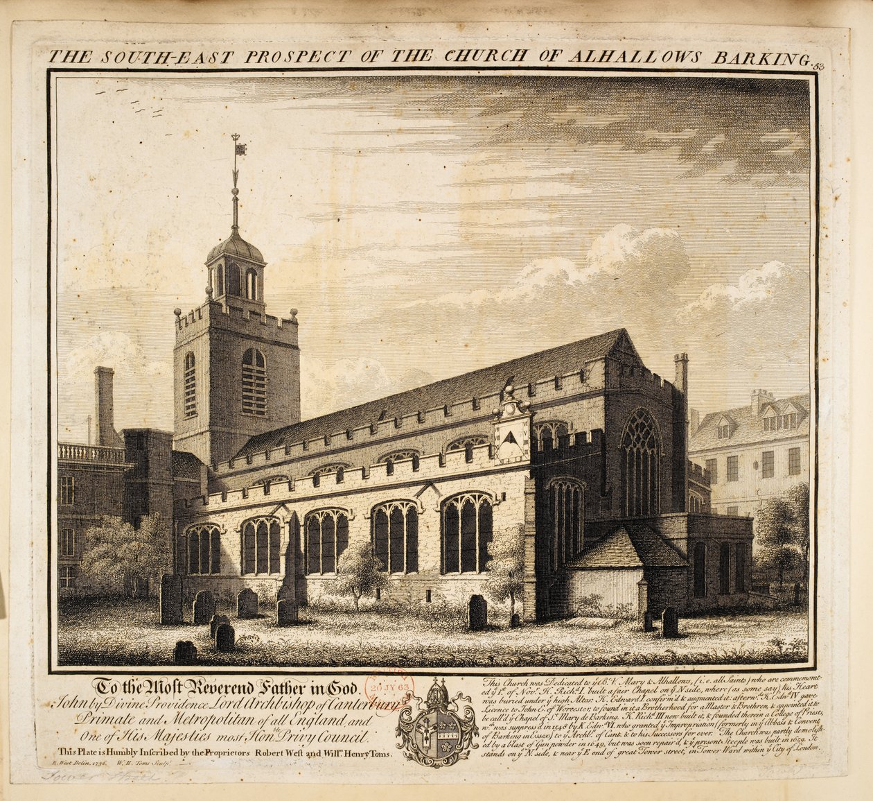 Sørøst-prospektet til Church of All Hallows Barking av Unbekannter Künstler