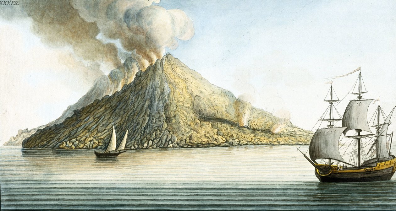 Øya Stromboli, Sicilia av Unbekannter Künstler