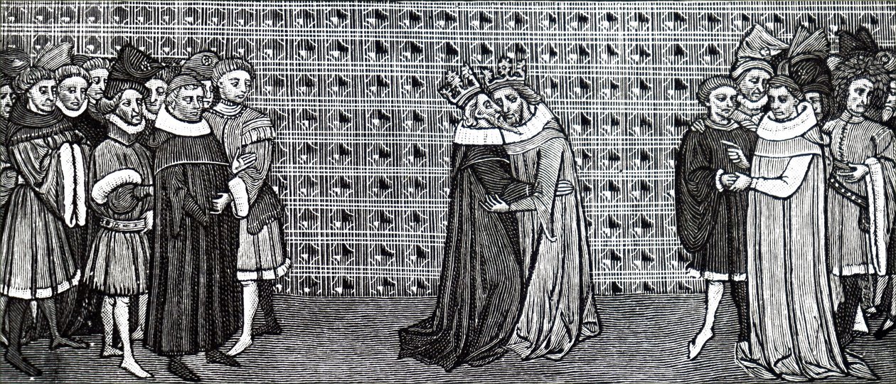 Møtet mellom kong Edward III og kong Filip V av Frankrike. av Unbekannt