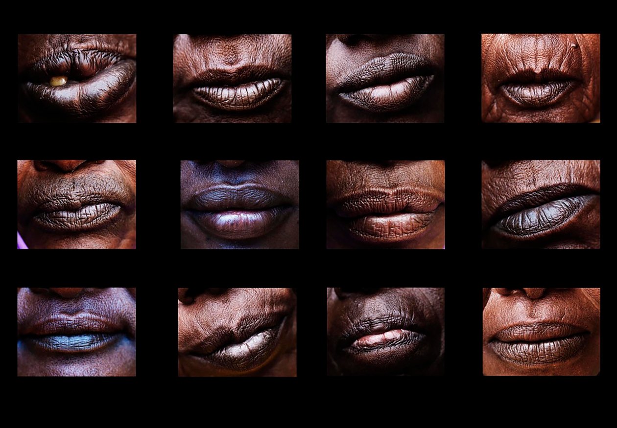 Munnene som skriker i stillhet, en del av en serie bilder fra Darfur, de sammensatte bildene er veldig sterke og et nytt blikk på folkemord, Sudan, Afrika (bilde) av Unbekannter Künstler