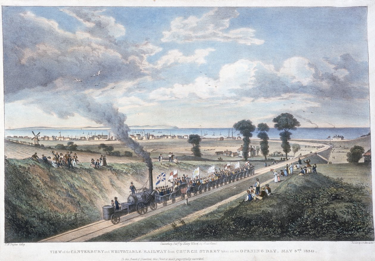 Åpningen av Canterbury and Whitstable Railway, Kent, 3 mai 1830 av Unbekannt