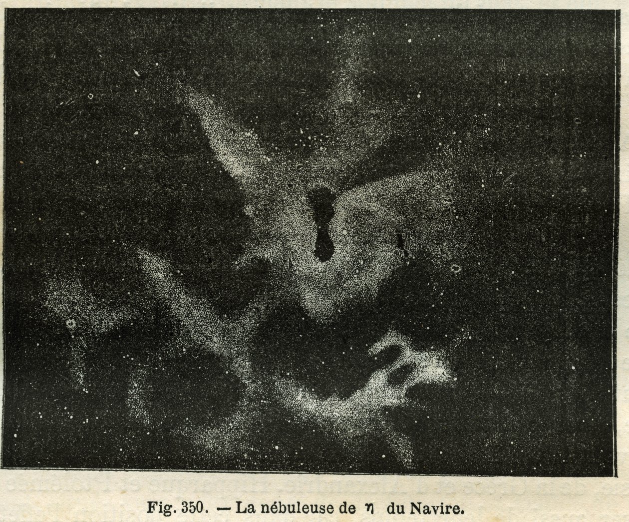 Skipetåken. Gravering fra Camille Flammarions "The Stars and Other Curiosities of the Sky" av Unbekannt