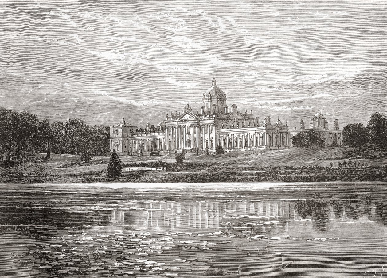 Sørfronten av Castle Howard, North Yorkshire, England på slutten av 1800-tallet, fra Our Own Country publisert 1898 av Unbekannt
