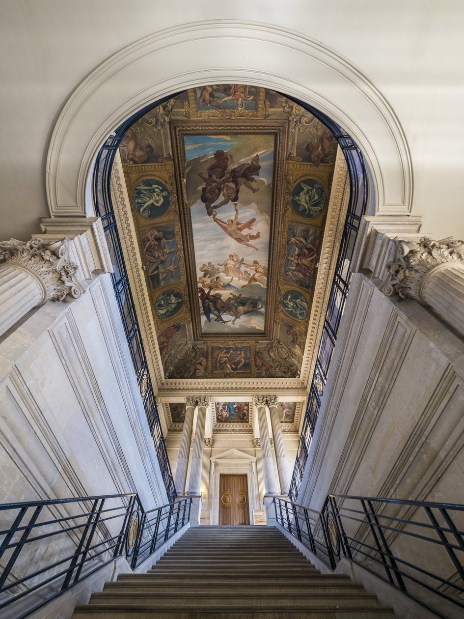 Trappen, arkitekt Charles Lelong (1793-1861) og Edouard Dubois (1795-1813), mellom 1840 og 1846. I taket fester Frankrike sine arkiver til tidenes morgen, maleri av Felix Jobbe Duval (1821-1889), mellom 1877 og 1881. Hotel de Soubise av Unbekannt