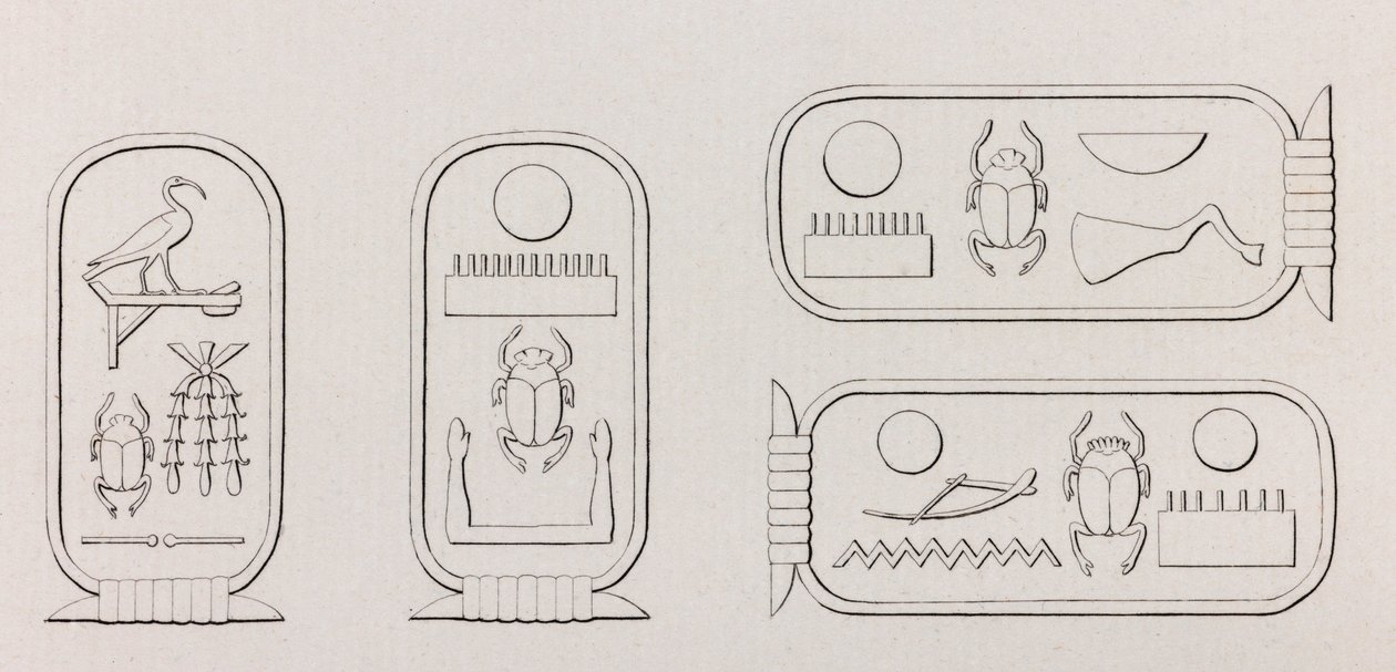 Theben: Hieroglyfer, nærbilde av Unbekannt