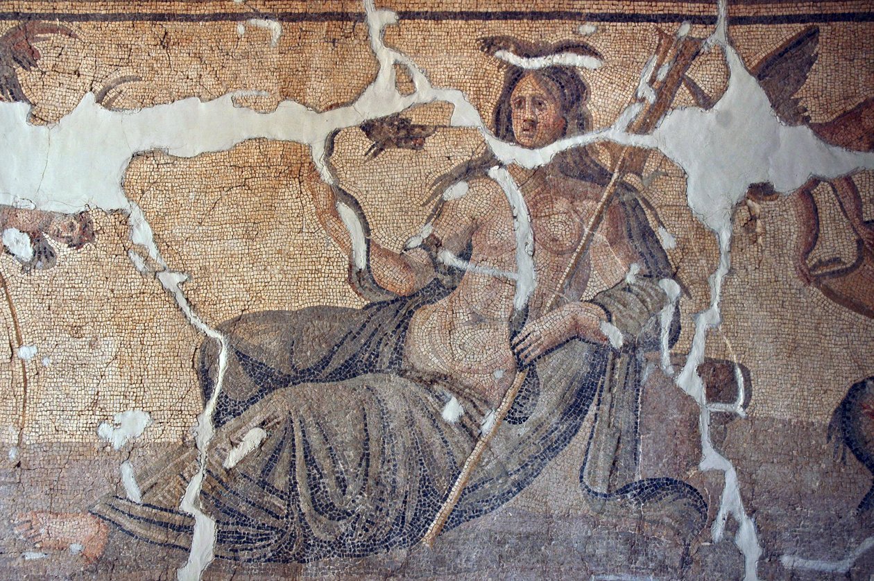 Thetis blant fiskemosaikken, fra Iskenderum, Tyrkia av Unbekannt