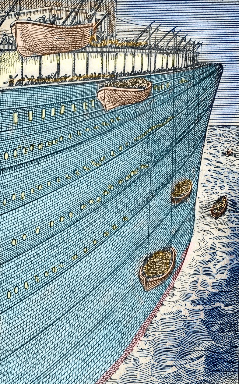 Titanic-katastrofen, båtene satte seil av Unbekannter Künstler