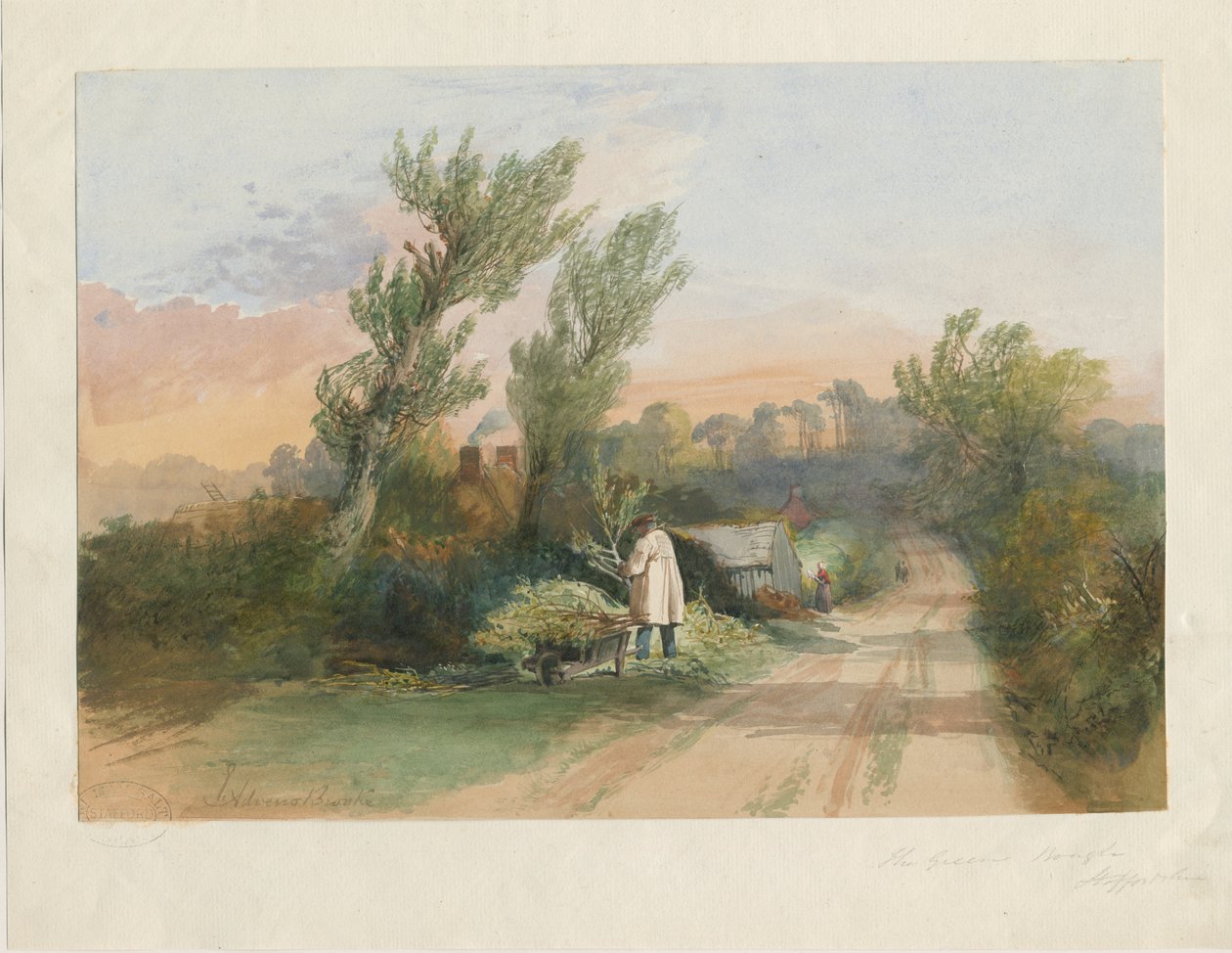 Trentham - "The Green Bough": akvarellmaleri, nd [?1800-tallet] av Unbekannt