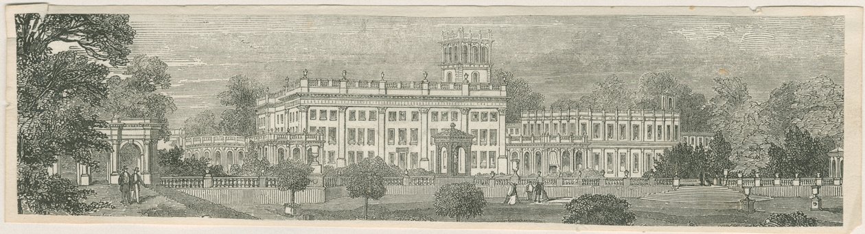 Trentham Hall: tresnittsgravering, og [?midten av 1800-tallet] av Unbekannt