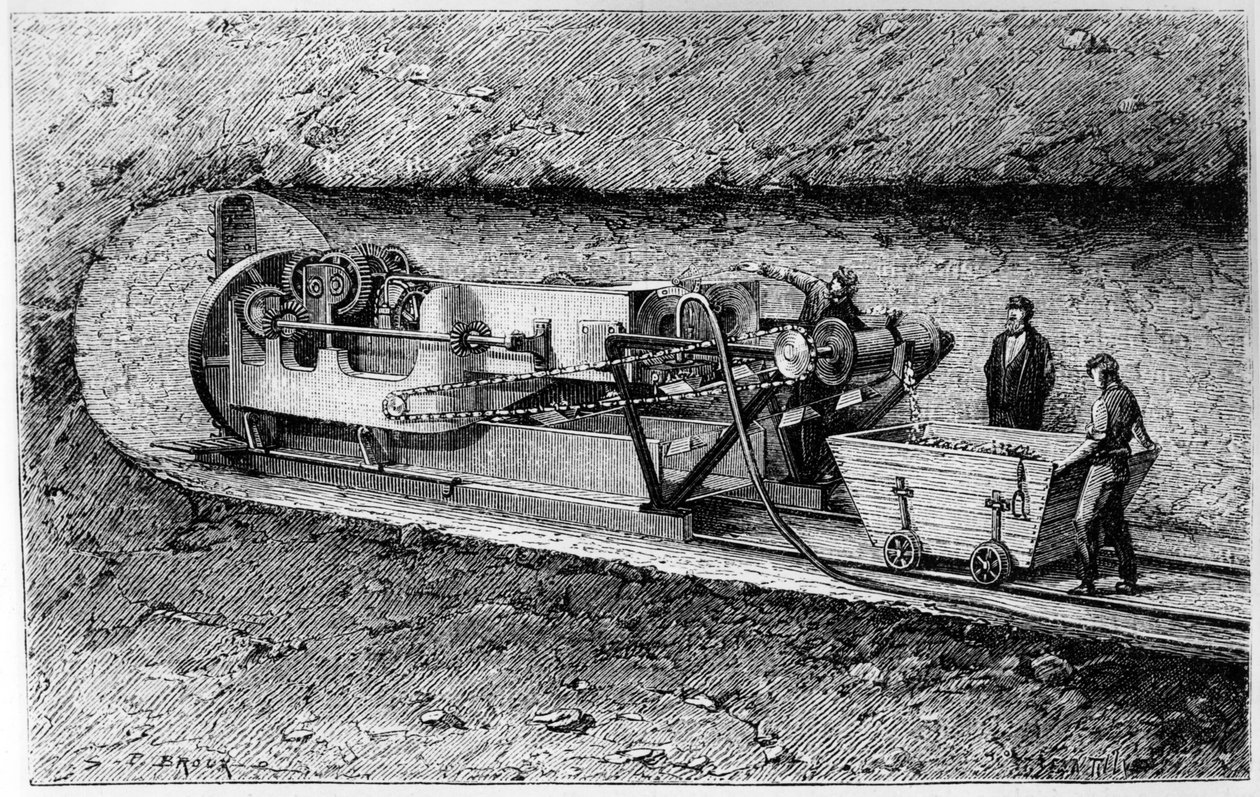 Tunnelboremaskin til oberst Beaumont i tunnelen under Channel av Unbekannt
