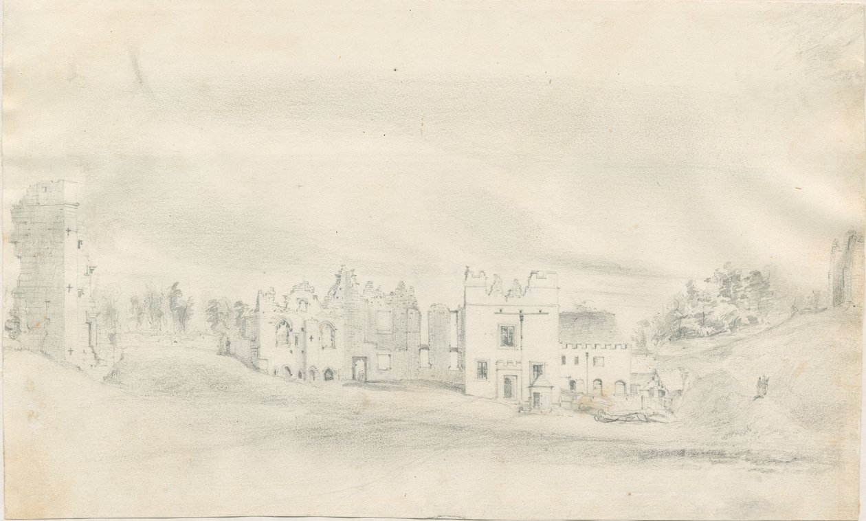 Tutbury Castle: blyanttegning, nd [?1800-tallet] av Unbekannt
