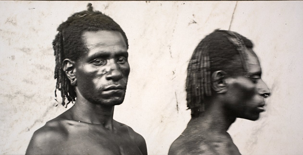 To menn, Papua Ny-Guinea (gelatinsølvtrykk) av Unbekannt