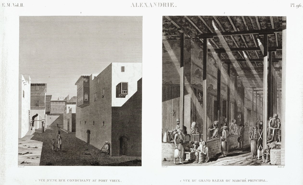 To utsikter over Alexandria, Egypt, ca 1798 av Unbekannt