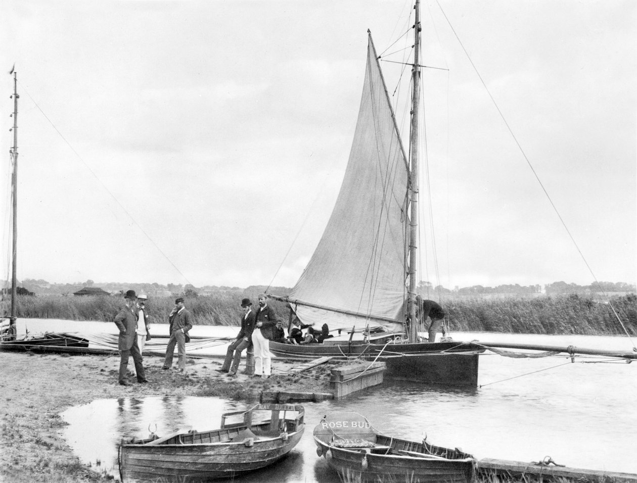 Storbritannia: En yacht på elven Waveney. Norfolk Broads, av Unbekannt