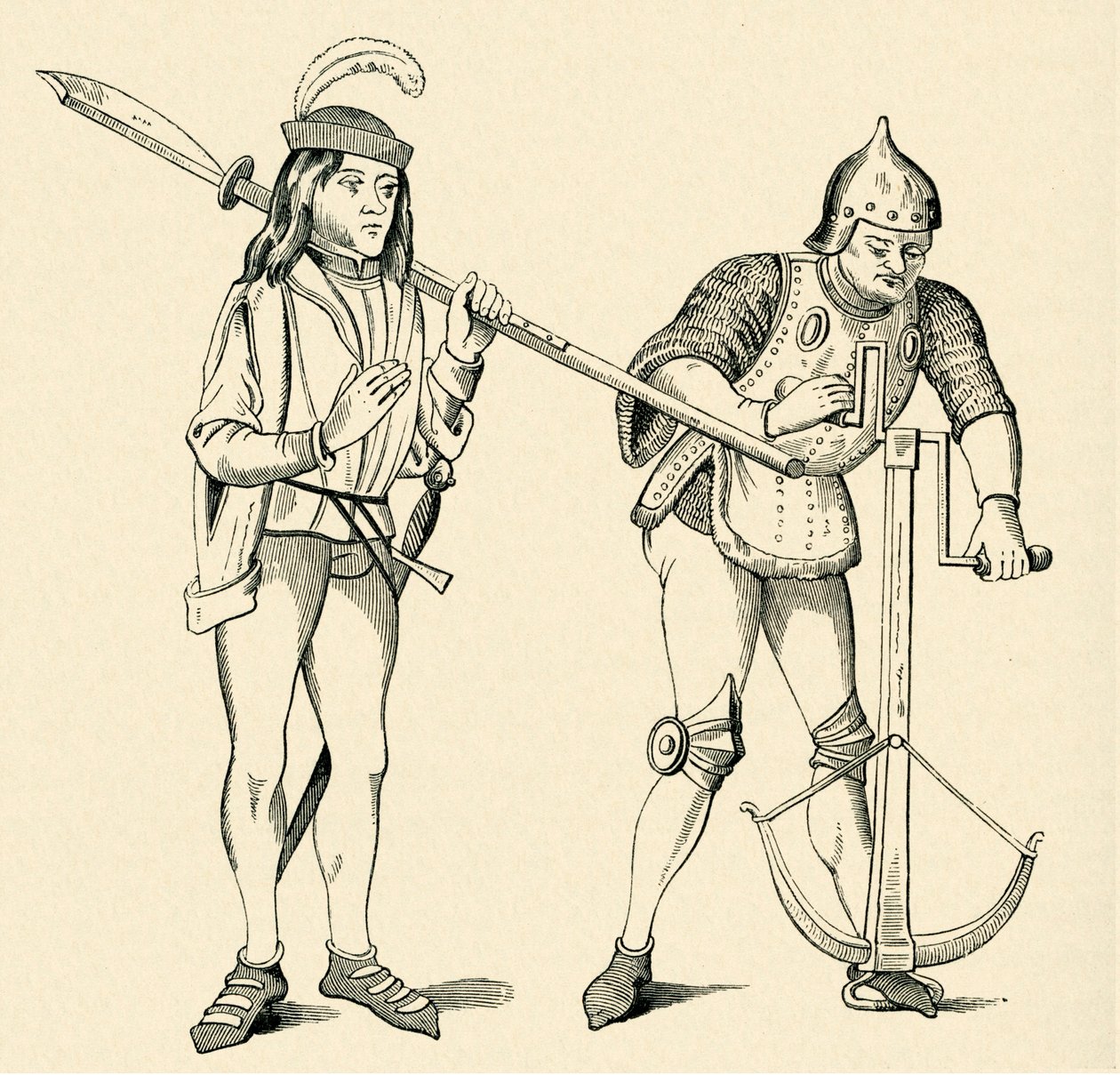 Varlet/Squire og Archer av Unbekannter Künstler