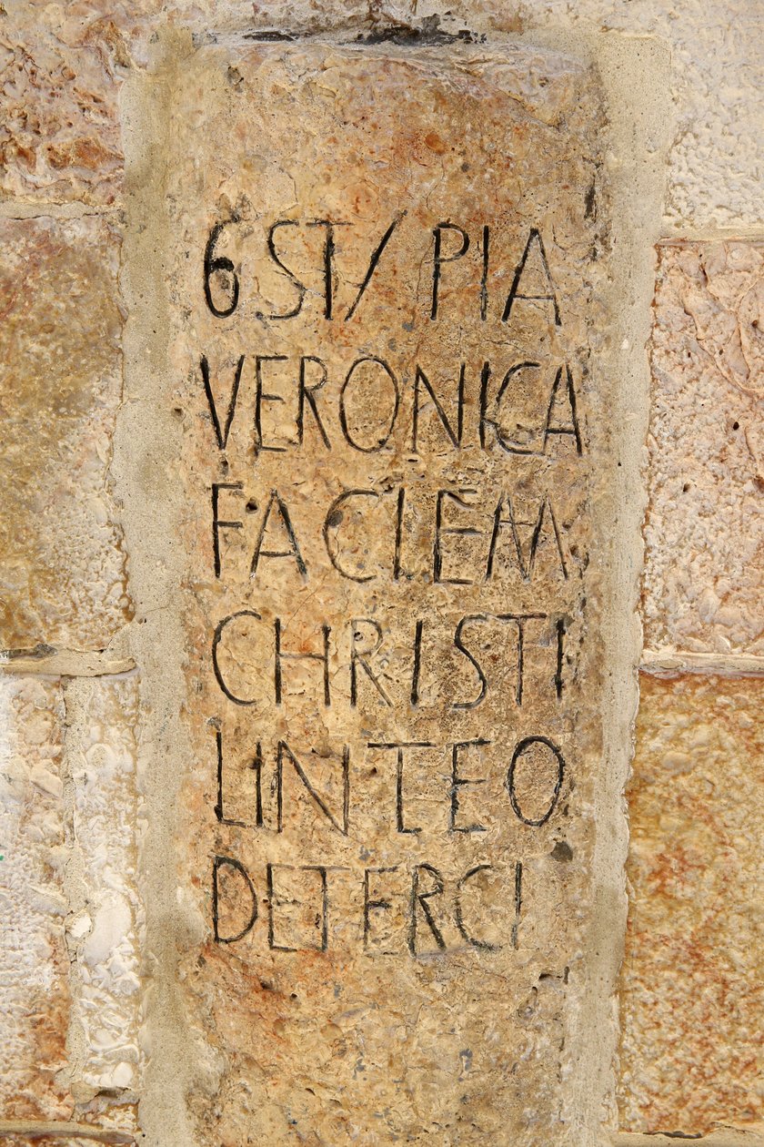 Via Dolorosa, sjette stasjon, The Veil of Veronica, Jerusalem, Israel av Unbekannt