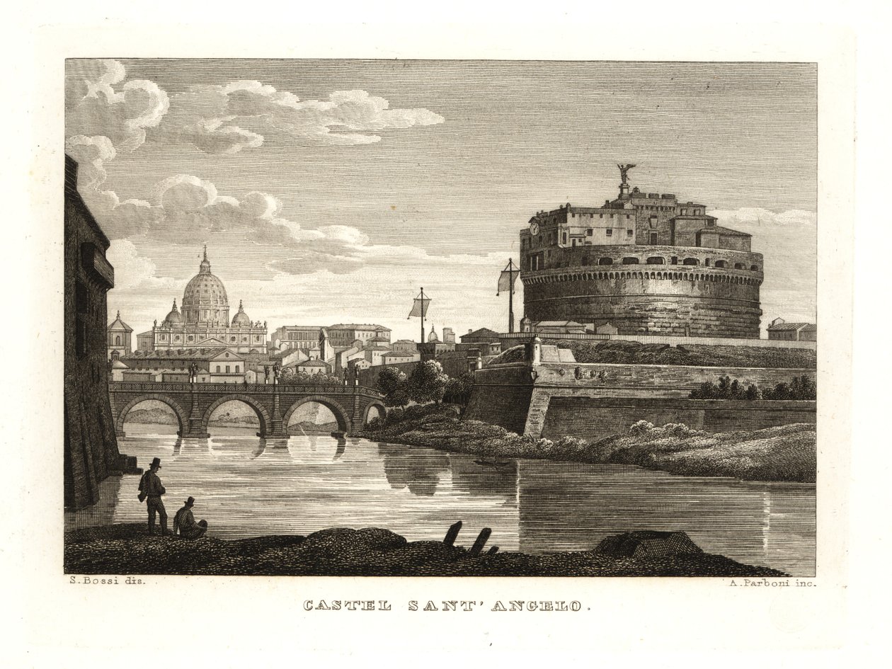 Utsikt over Hadrians mausoleum eller slottet til den hellige engel, Castel Sant