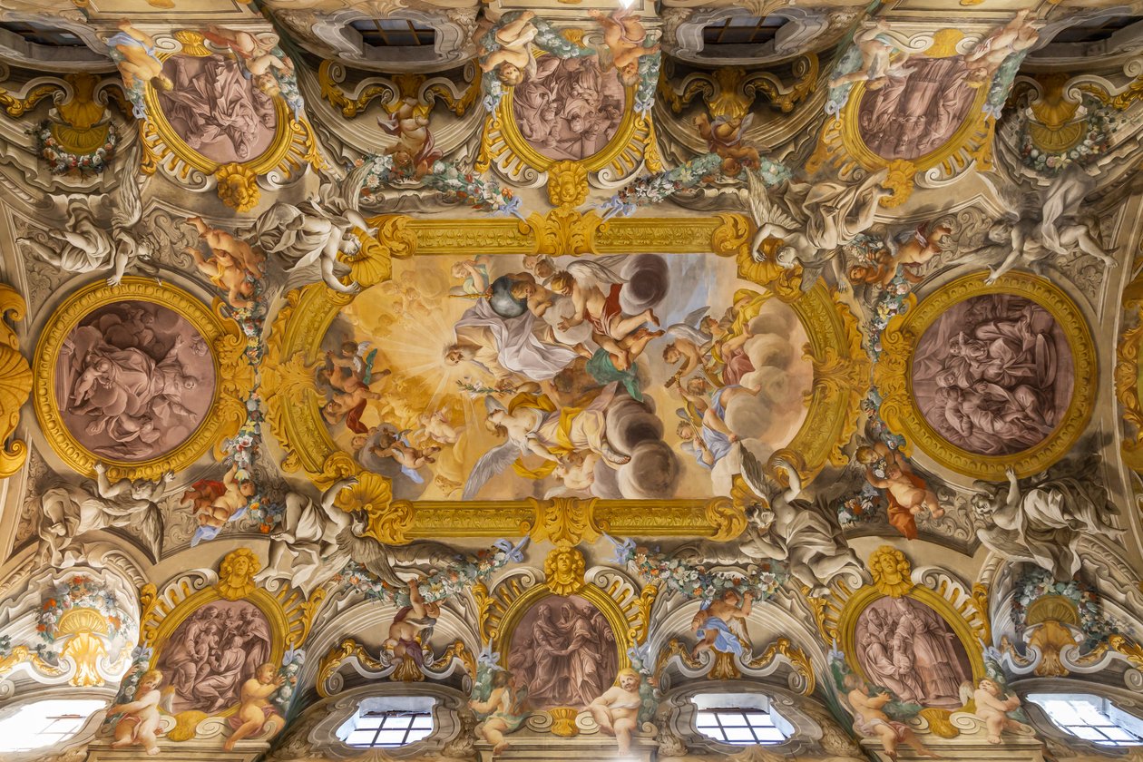 Utsikt over taket, Nunziatina-kirken, Todi, Umbria, Italia (bilde) av Unbekannter Künstler