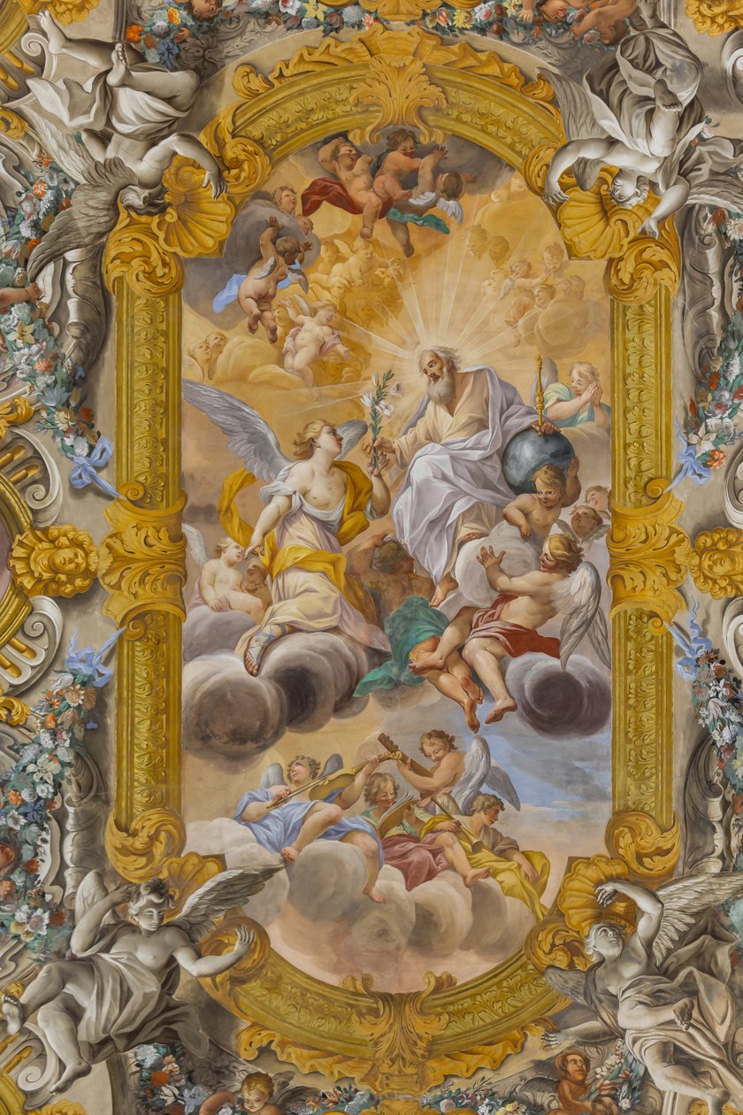 Utsikt over taket, Nunziatina-kirken, Todi, Umbria, Italia (bilde) av Unbekannter Künstler