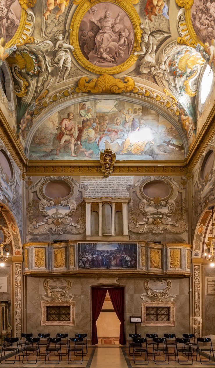 Utsikt over motfasaden, Nunziatina-kirken, Todi, Umbria, Italia (bilde) av Unbekannter Künstler
