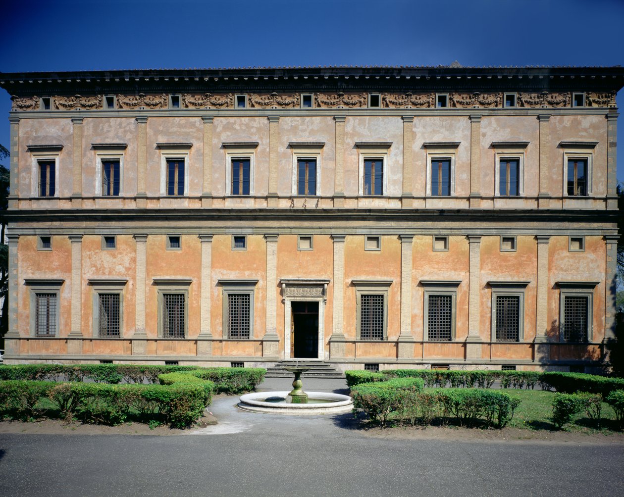 Utsikt over fasaden, designet av Baldassarre Peruzzi (1481-1536) 1506 (bilde) av Unbekannt