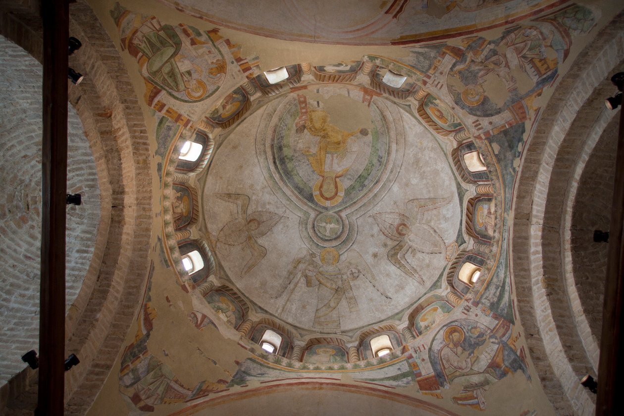 Utsikt over fresken i dåpskapellet, St. Stefans katedral, Concordia Saggitaria, provinsen Venezia, Veneto, Italia (bilde) av Unbekannter Künstler