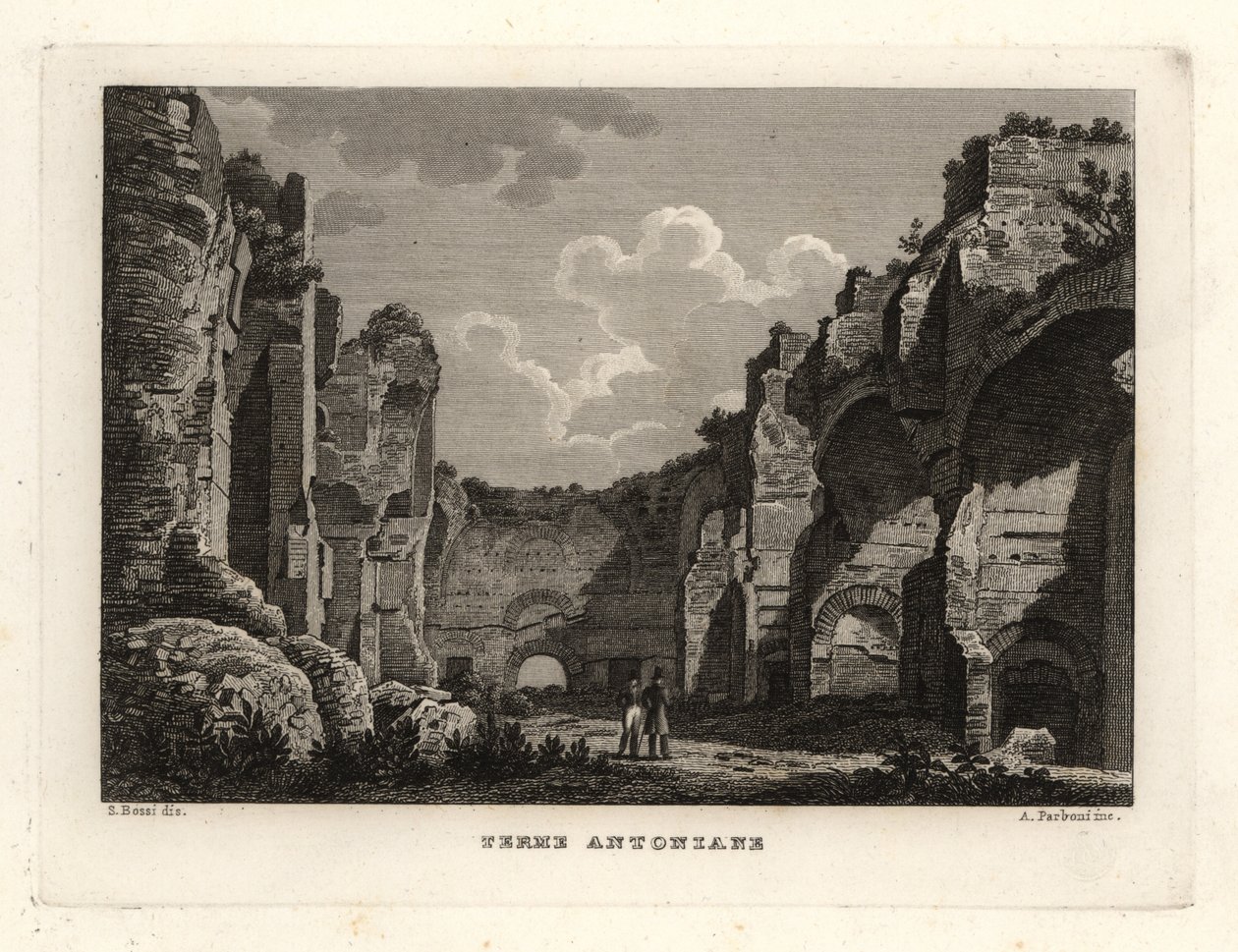 Utsikt over ruinene av Caracalla-badet, Terme Antoniane, Roma av Unbekannt