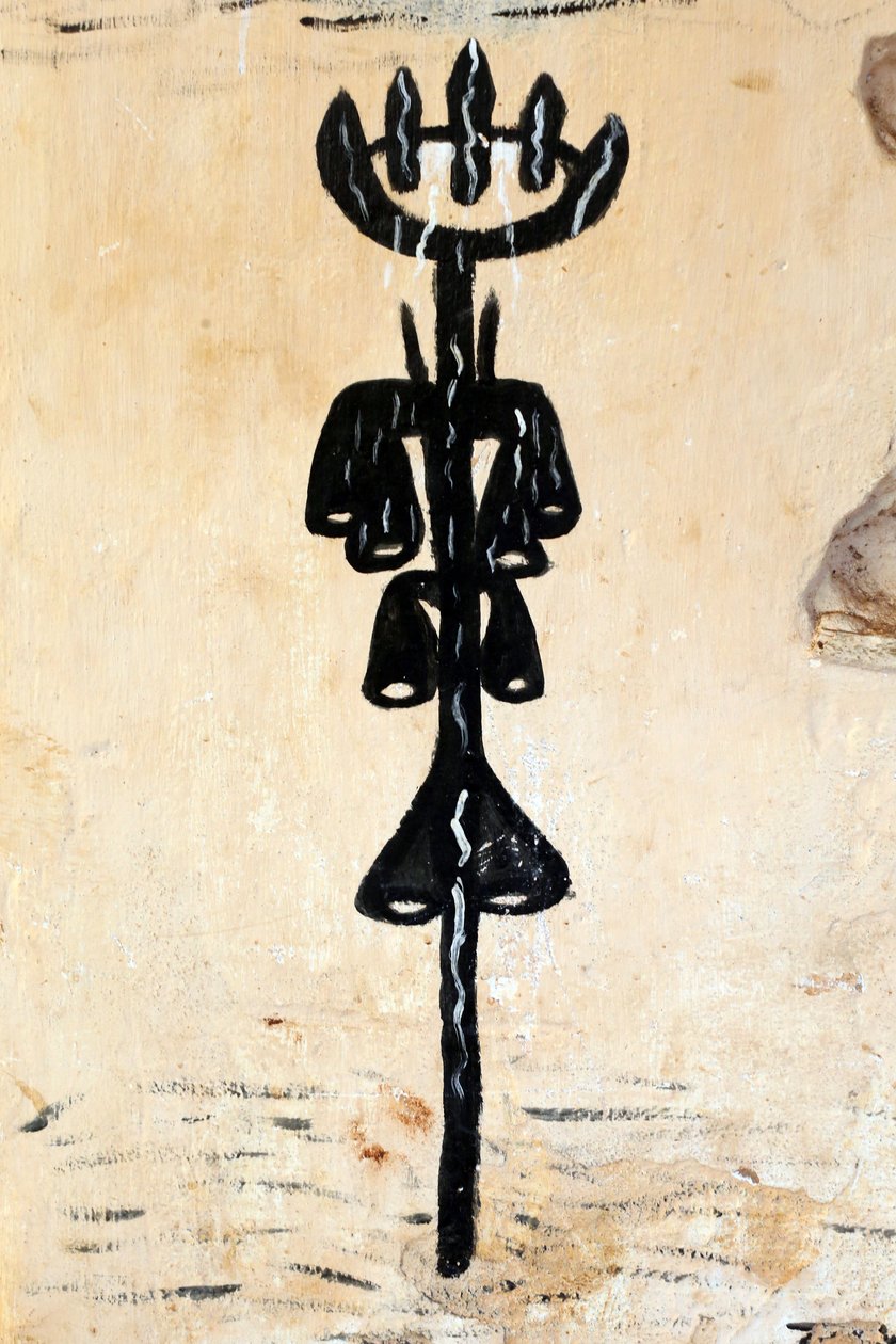 Voodoo veggmaleri på et kloster. Togoville, Togo av Unbekannt