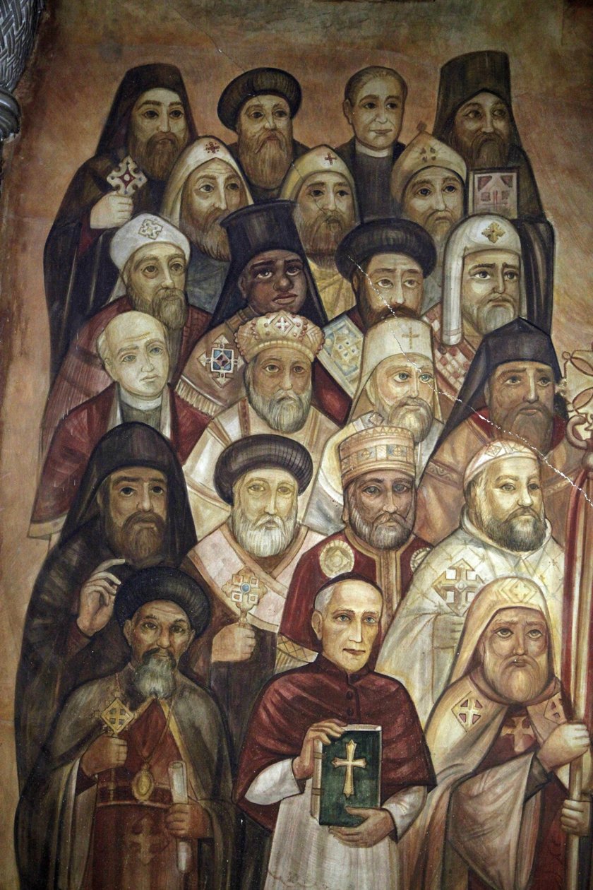 Veggmaleri i Markus' koptiske helligdom, Abbassya Le Caire Egypte av Unbekannt