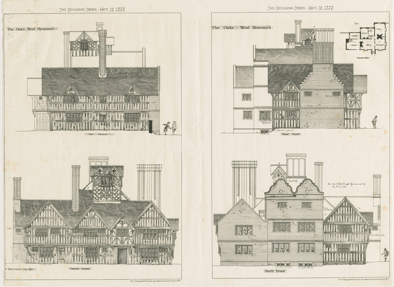West Bromwich - "The Oaks": Photolithograph, august 1876 av Unbekannt