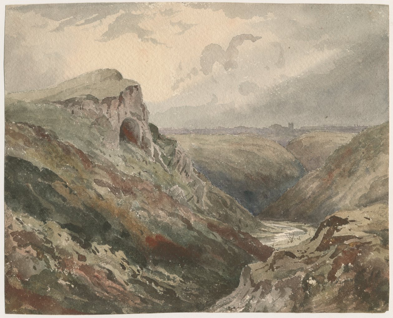 Wetton Dale: akvarellmaleri, og [?1800-tallet] av Unbekannt