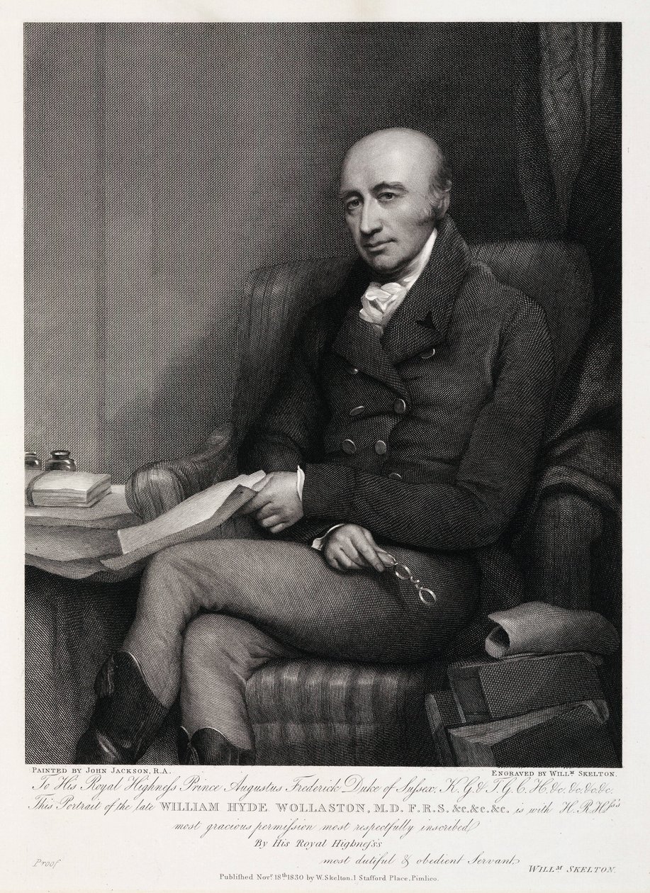 William Hyde Wollaston , engelsk kjemiker og metallurg, ca 1810-tallet av Unbekannt