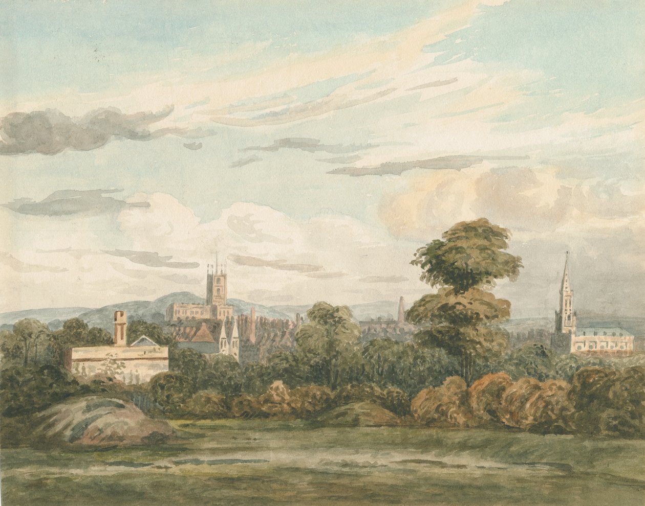Wolverhampton - South View: akvarellmaleri, og [c 1830] av Unbekannt