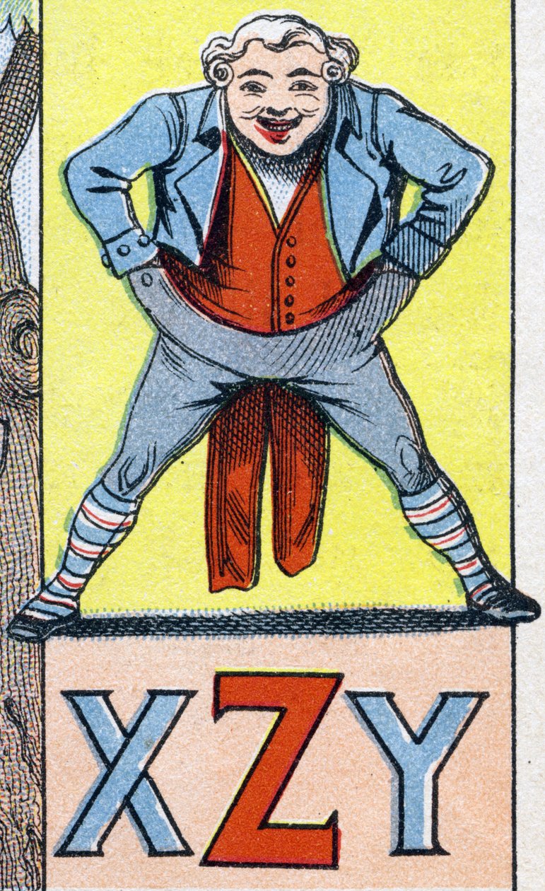 XZY bokstaver. Gravering i "ABC Les Images en Alphabet". Epinal avbildning. Pellerin og Cie, trykker-utgiver, Epinal, slutten av 1800-tallet, ca. 1890. 10 sider. Mål: 19,5 x 13,5 cm av Unbekannt