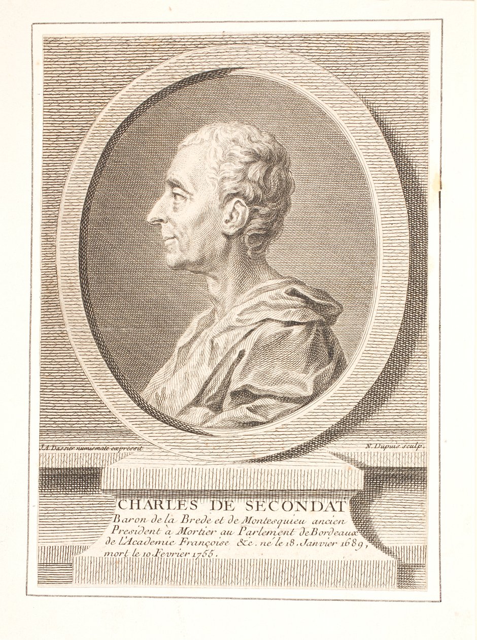 Charles-Louis de Secondat, baron av La Brède og Montesquieu av Unbekannter Stecher