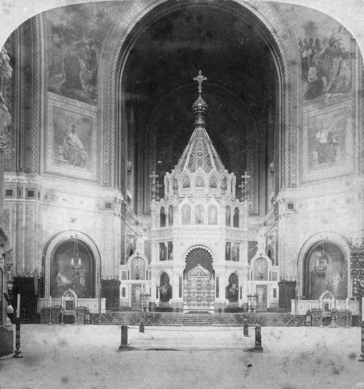 Alter, Frelserens katedral, Moskva, Russland, 1898 av Underwood and Underwood