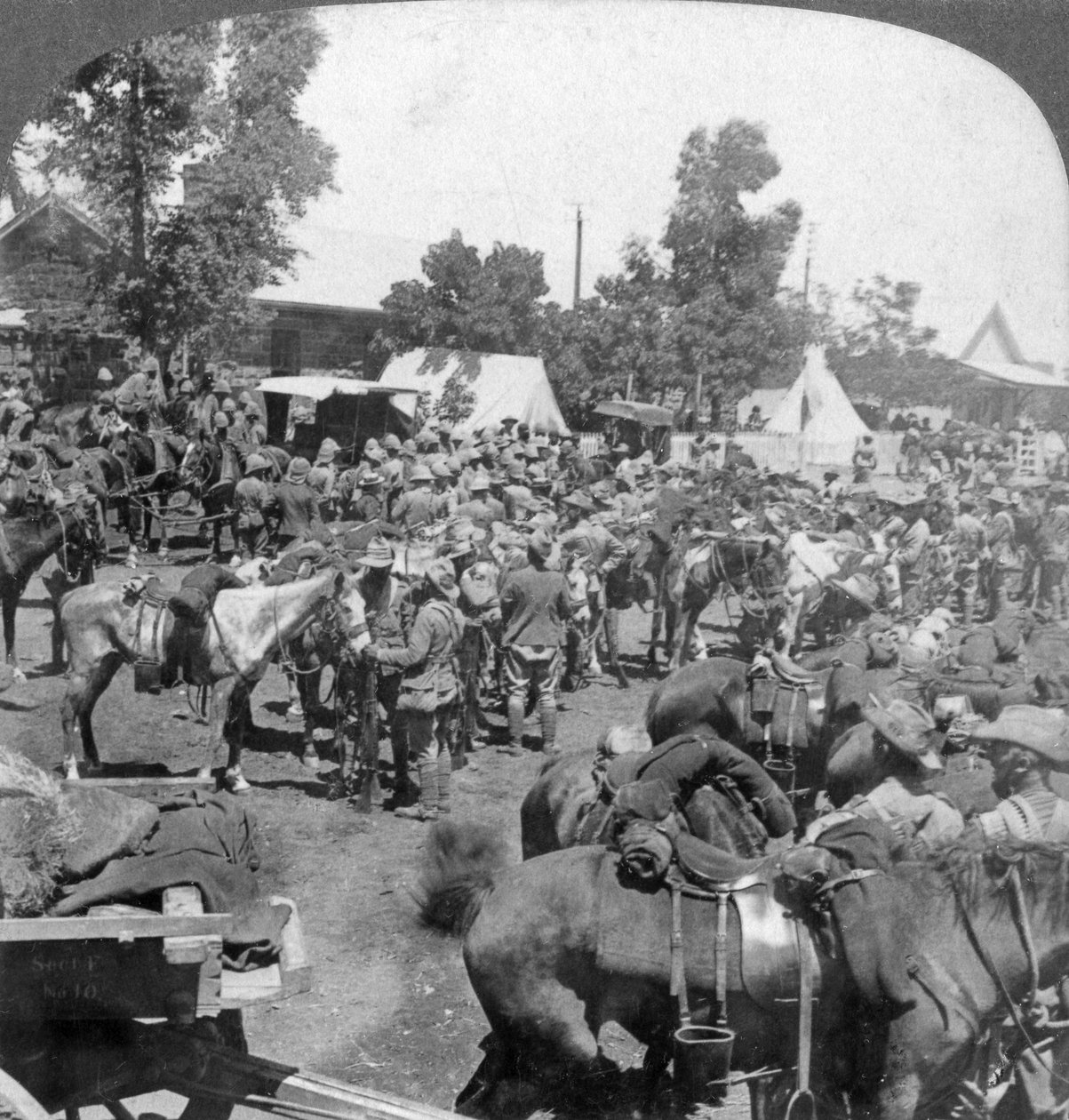 Ankomst av general Cronje til Modder River som krigsfange, Sør-Afrika, Boer War, 1901 av Underwood and Underwood