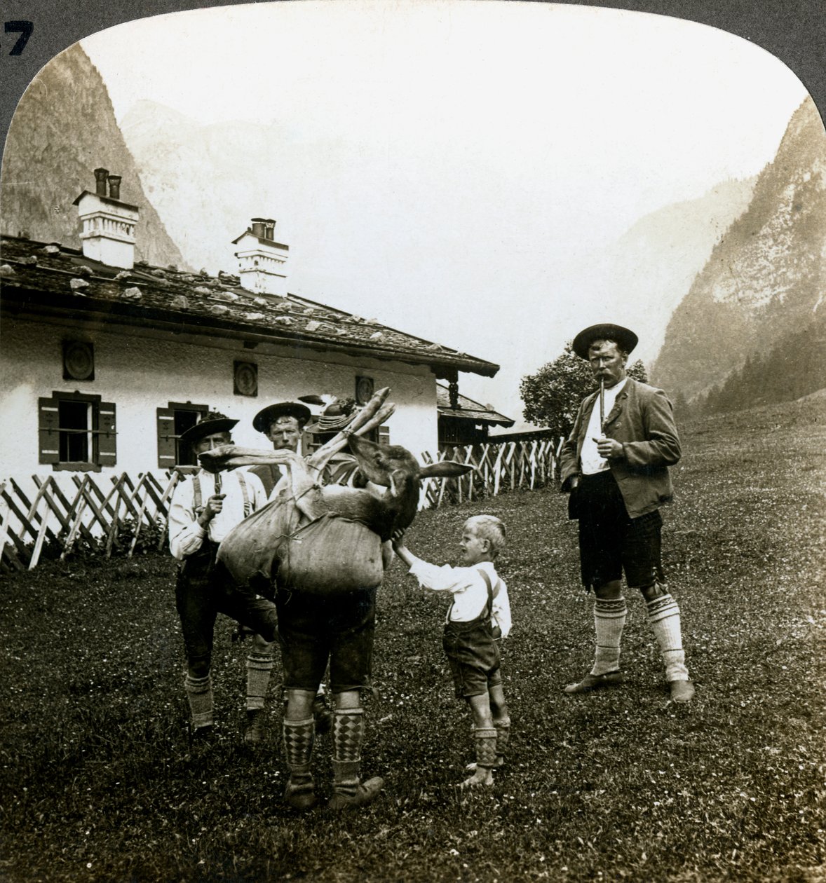 Bayerske fjellklatrere, Tyskland. av Underwood and Underwood
