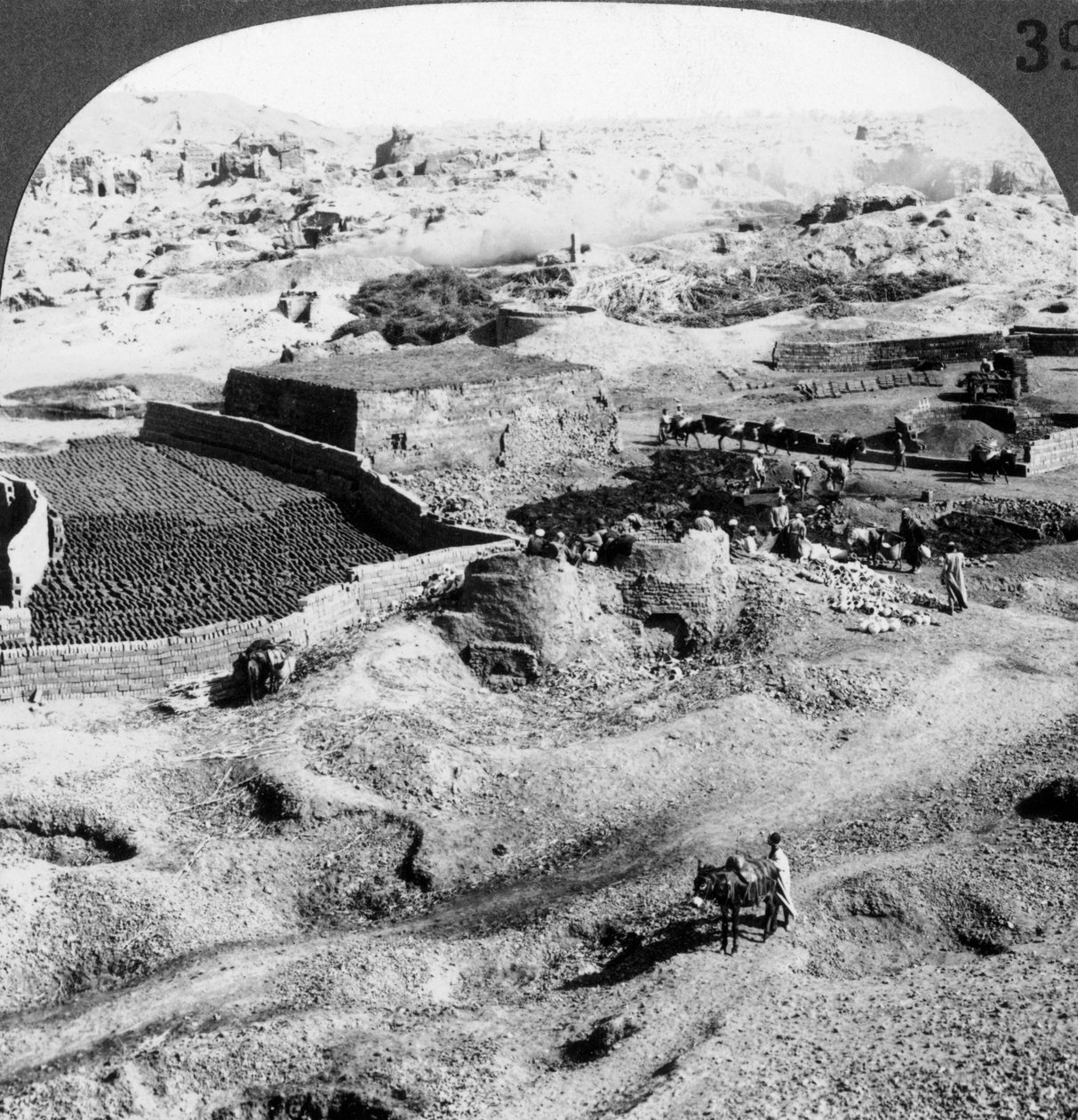 Murverk, Egypt, 1905. av Underwood and Underwood
