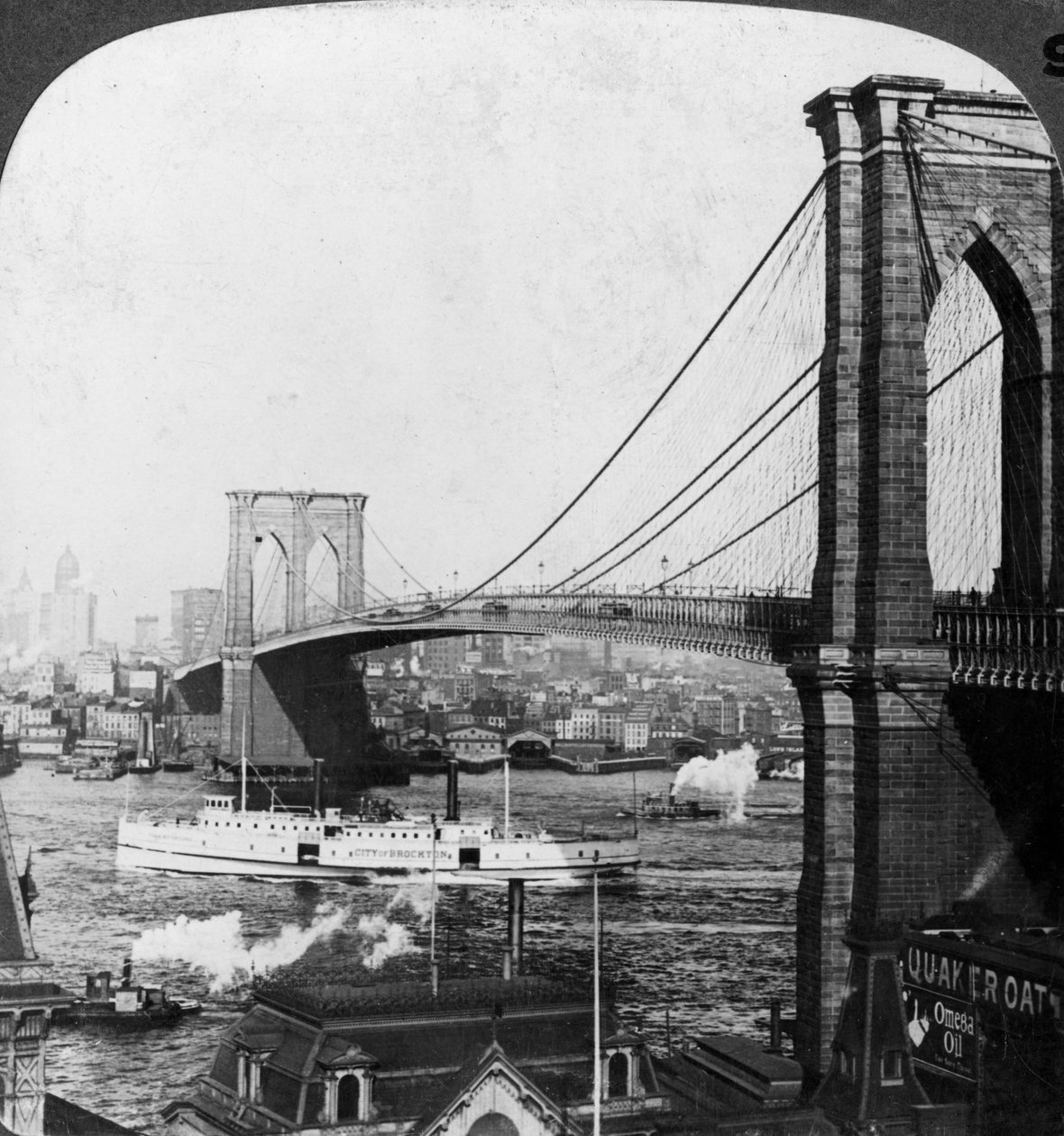Brooklyn Bridge, New York, USA, tidlig på 1900-tallet. av Underwood and Underwood