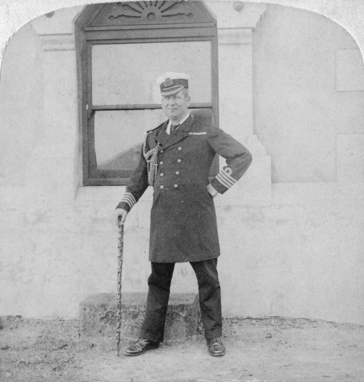 Kaptein Sir Edward Chichester, britisk marineoffiser, Cape Town, Sør-Afrika, 1900. av Underwood and Underwood