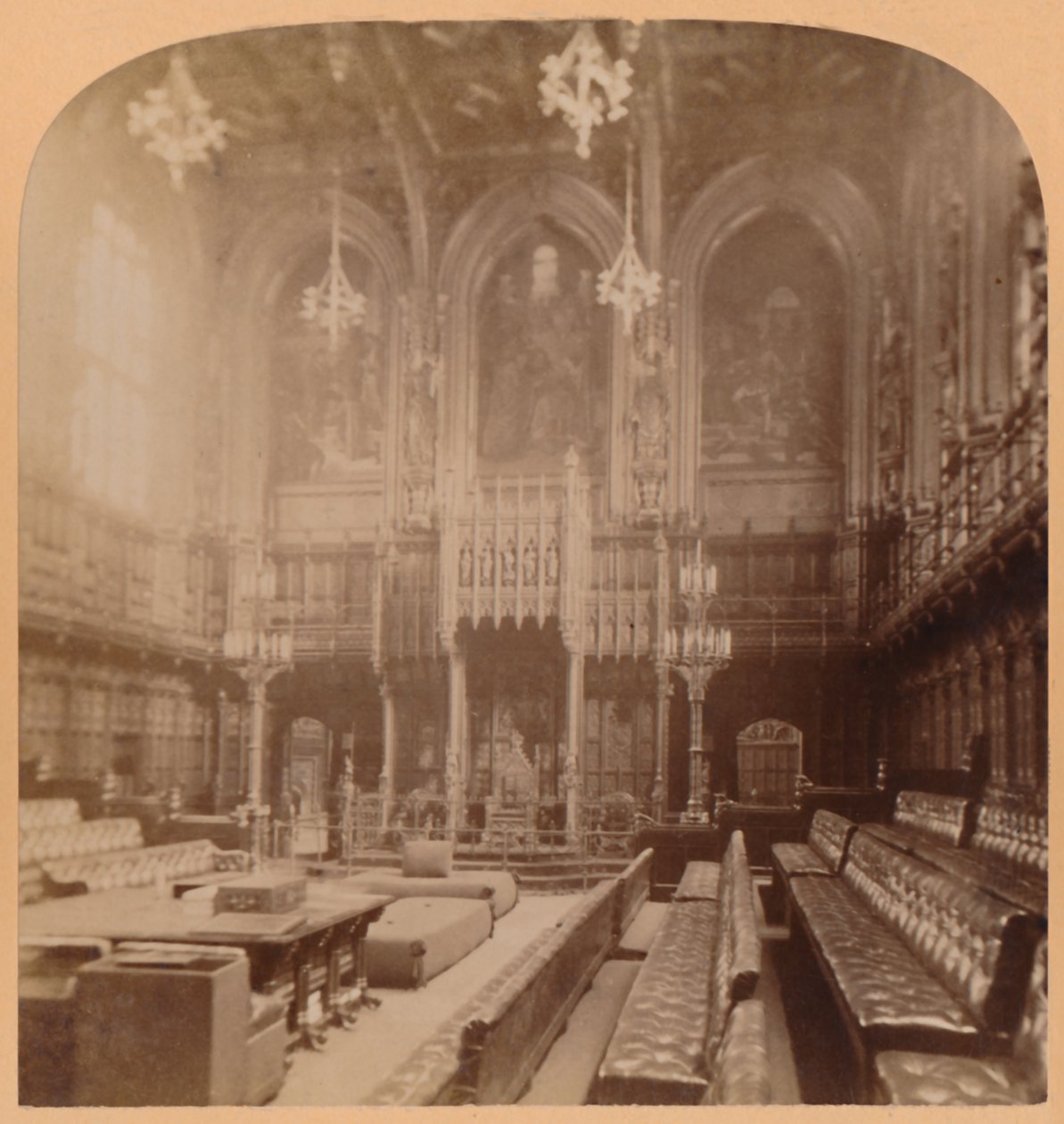 House of Lords, Houses of Parliament, London, England, 1900. av Underwood and Underwood
