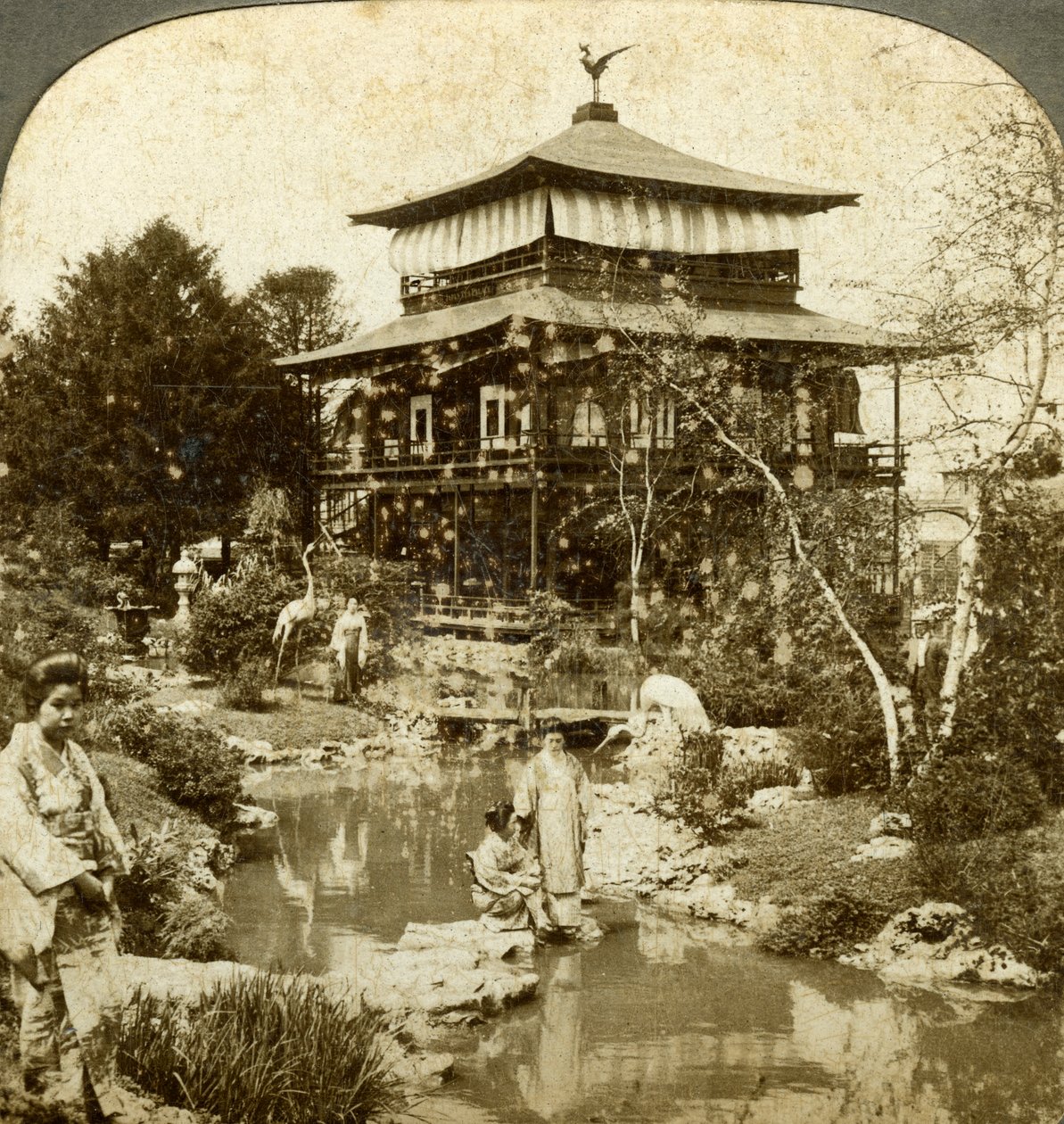 Japansk hage på verdensutstillingen, St Louis, Missouri, USA, 1904. av Underwood and Underwood