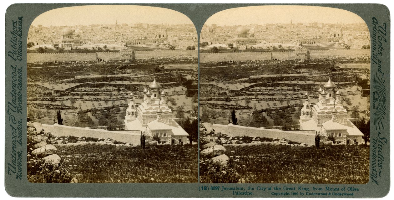 Jerusalem, sett fra Oljeberget, Palestina, 1901. av Underwood and Underwood