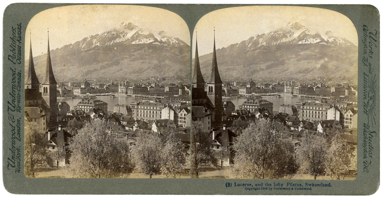 Lucerne og Mount Pilatus, Sveits, 1903. av Underwood and Underwood
