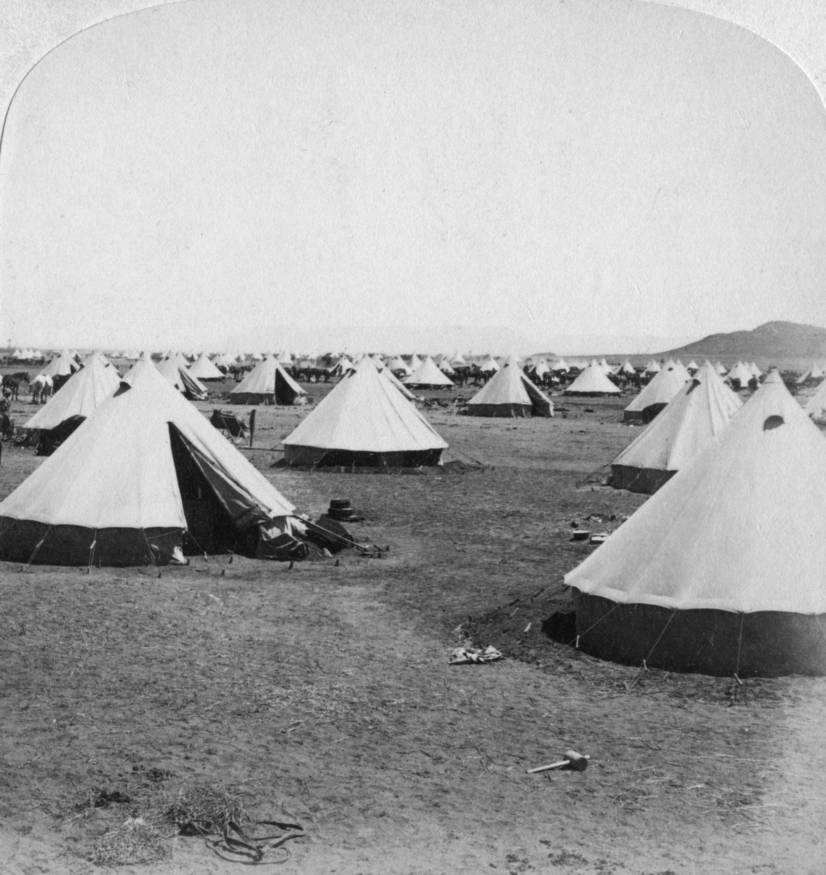 Militærleir ved De Aar, Sør-Afrika, Boer War, 1900. av Underwood and Underwood