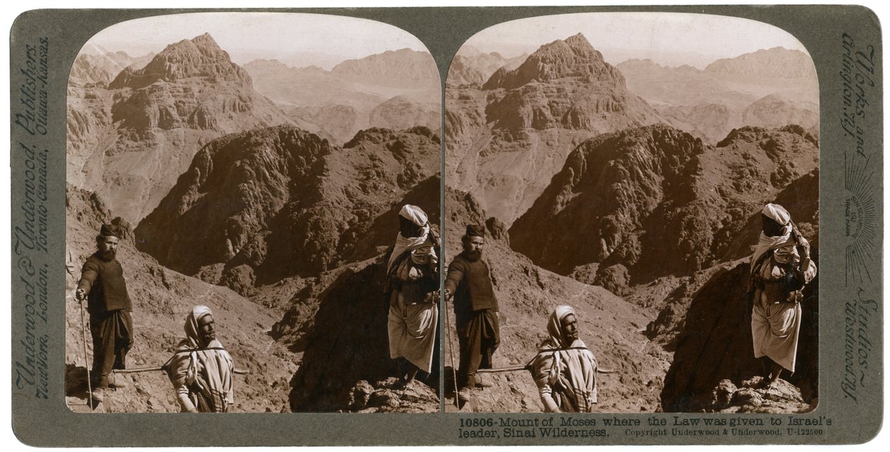 Mosefjellet, hvor loven ble gitt til Israels leder, Sinai-ørkenen, 1900-tallet. av Underwood and Underwood