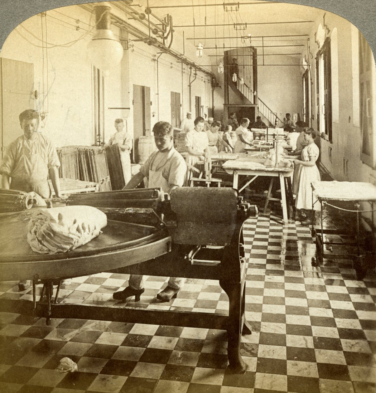 Pakkeprissmør for de europeiske markedene, Hasley, Danmark. av Underwood and Underwood